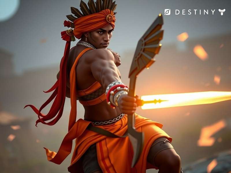 Destiny S Battle character in traditional Indian attire